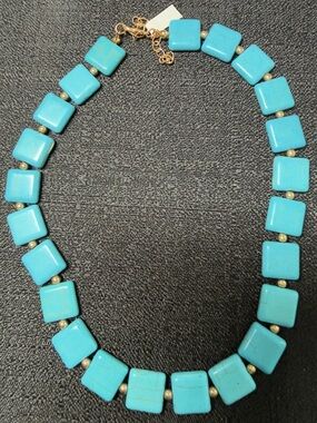 Turquoise Square Bead Necklace - Women Jewelry